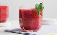 Sparkling strawberry basil gin cocktail