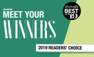 A graphic that reads "Meet Your Winners, Plymouth Magazine Best of '19 Readers' Choice"