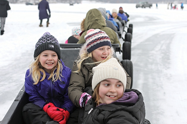 Fire & Ice Express rides  at Plymouth's Fire & Ice Festival