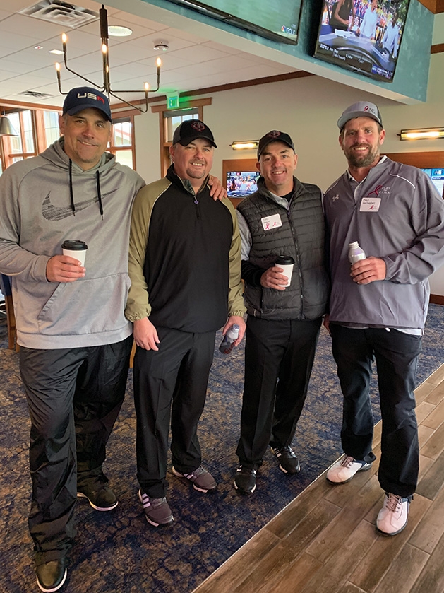  Golfers Pat Elmes, Chad Vukich, Tony Bayer, Paul Gallagher at Play for PINK