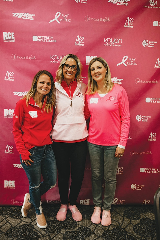 Katie Ricks, chairwoman Amy Gallagher, Laura Macke at Play for PINK