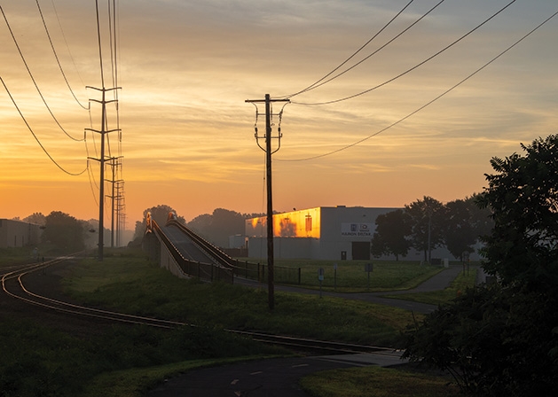 The sun rises over Plymouth