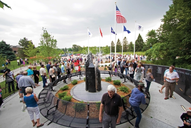 The Plymouth Veterans Memorial.