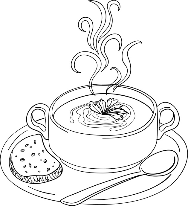 An illustration of a meal from an eastern European deli.
