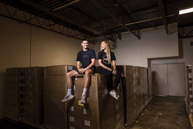 Co-Founders Ben Zaver and Hannah Perez in the Seeq warehouse.
