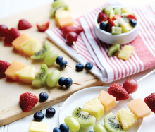 Fresh fruit skewers from Fresh Thyme Farmers Market