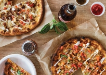 An assortment of pizzas from Firenza Pizza, a fast casual pizza chain now open in Plymouth