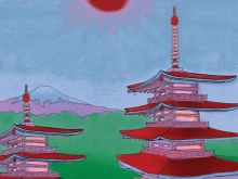 pagodas, pagoda artwork, japanese art, japanese culture, wayzata high school